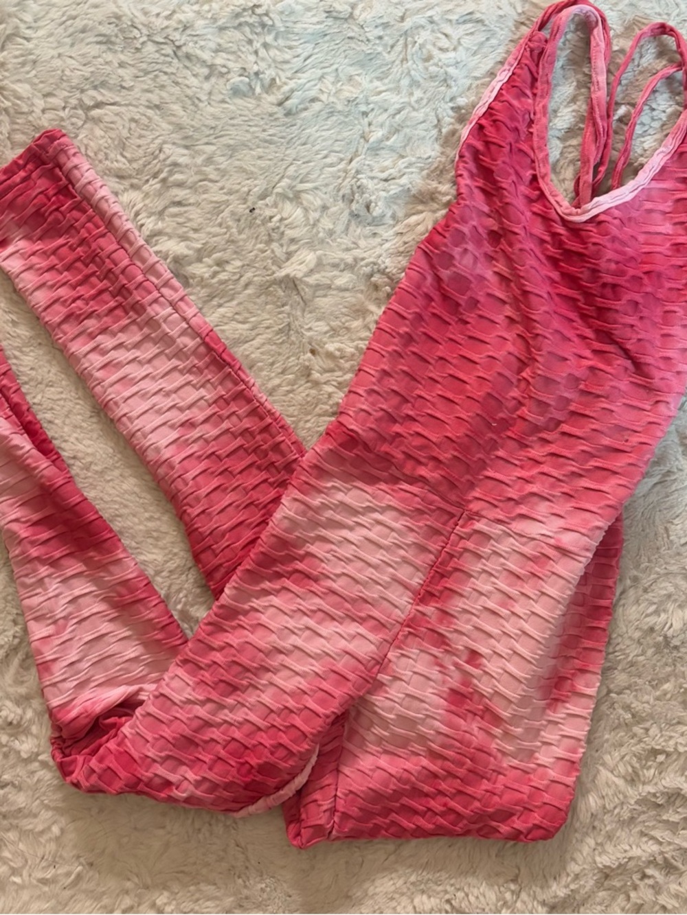 Women’s Pink Textured One-Piece Romper
